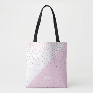 Elegant modern faux roos gold glitter confetti tote bag