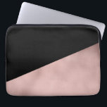 elegant modern faux roos goud zwart geometrisch laptop sleeve<br><div class="desc">Stijlvol en griezelig ontwerp dat staat voor faux roos goud en zwarte geometrische figuren.</div>