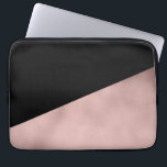 elegant modern faux roos goud zwart geometrisch laptop sleeve<br><div class="desc">Stijlvol en griezelig ontwerp dat staat voor faux roos goud en zwarte geometrische figuren.</div>