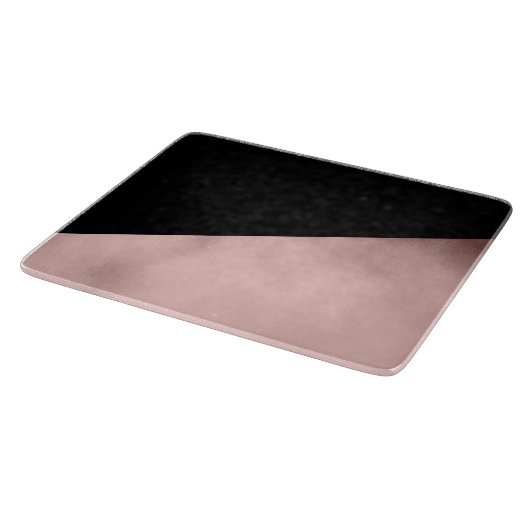 elegant modern faux roos goud zwart geometrisch snijplank (Hoek)