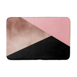 elegant modern faux roos goudfolie roze geometrisc badmat