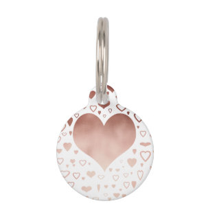 elegant modern faux roos goudharten patroon huisdierpenning