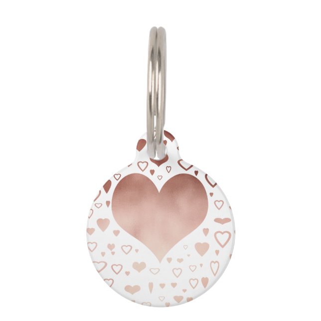 elegant modern faux roos goudharten patroon huisdierpenning (Voorkant)