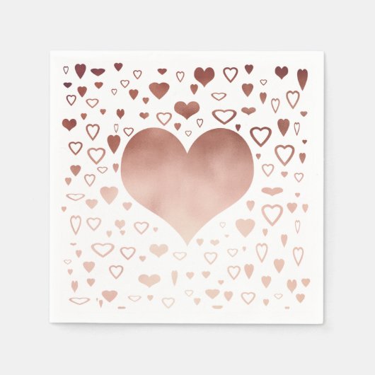 elegant modern faux roos goudharten patroon servet (Voorkant)