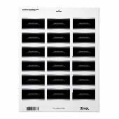 Elegant Modern Faux Silver Black Sjabloon Glamour Etiket (Full Sheet)