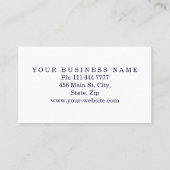 Elegant modern FAUX Silver Striped Monogram White Visitekaartje (Achterkant)