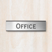 Elegant Modern Faux Zilver Custom Kantoor Deurbordje (Voorkant)