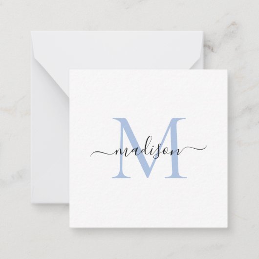 Elegant modern feminine Monogram script robuust bl Notitiekaartje (Achterkant)