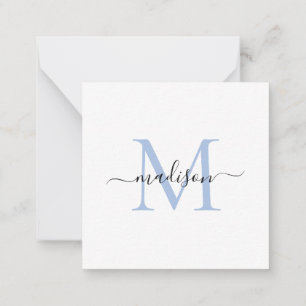 Elegant modern feminine Monogram script robuust bl Notitiekaartje