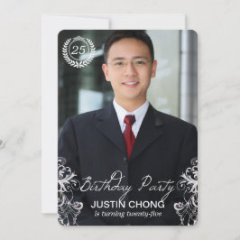 Elegant Modern Fern Foto Birthday - Uitnodigingen