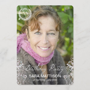 Elegant Modern Fern Foto Birthday - Uitnodigingen