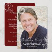 Elegant Modern Fern Foto Birthday - Uitnodigingen (Voorkant / Achterkant)