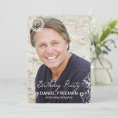 Elegant Modern Fern Foto Birthday - Uitnodigingen (Staand voorkant)