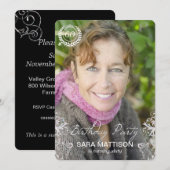 Elegant Modern Fern Foto Birthday - Uitnodigingen (Voorkant / Achterkant)