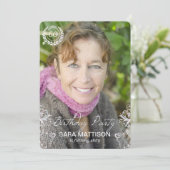 Elegant Modern Fern Foto Birthday - Uitnodigingen (Staand voorkant)