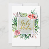 Elegant modern Floral Baby Shower-uitvindingen Kaart (Voorkant)