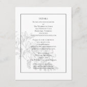Elegant Modern Floral Black White Wedding Details Informatiekaartje (Voorkant)