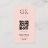 Elegant Modern Floral Botanical G Pink Visitekaartje (Achterkant)