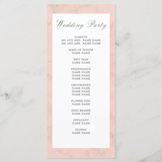 Elegant Modern Floral Chic Wedding Welkom Programmakaart (Achterkant)