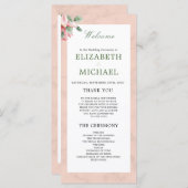 Elegant Modern Floral Chic Wedding Welkom Programmakaart (Voorkant / Achterkant)