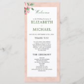 Elegant Modern Floral Chic Wedding Welkom Programmakaart (Voorkant)