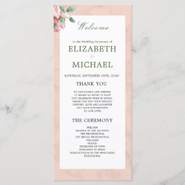 Elegant Modern Floral Chic Wedding Welkom Programmakaart