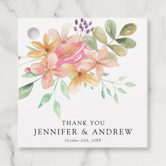 Elegant Modern Floral Classic Bedankjes Labels (Voorkant)