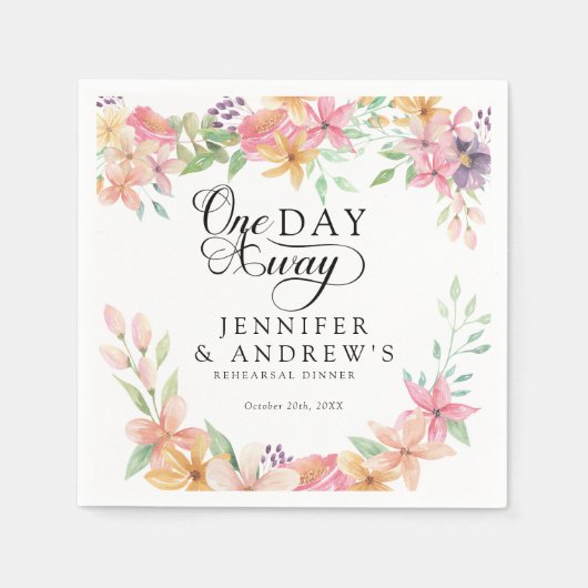 Elegant Modern Floral Classic | Rehearsal Dinner Servet (Voorkant)