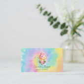 Elegant Modern Floral Cupcake Tie Dye Bakery Visitekaartje (Staand voorkant)