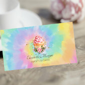 Elegant Modern Floral Cupcake Tie Dye Bakery Visitekaartje