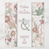 Elegant Modern Floral Custom Inspirativity Bruilof Wijn Etiket (Enkel label)