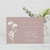 Elegant Modern Floral Dusty Mauve Wedding Kaart (Staand voorkant)