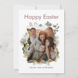 Elegant Modern Floral Easter | Happy Easter Photo Feestdagenkaart