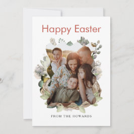 Elegant Modern Floral Easter | Happy Easter Photo Feestdagenkaart