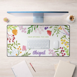 Elegant Modern Floral gepersonaliseerd Bureaumat
