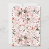 Elegant Modern Floral Girl Baby shower Kaart (Achterkant)