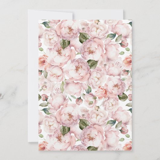 Elegant Modern Floral Girl Baby shower Kaart (Achterkant)