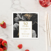 Elegant Modern Floral Gold 50e Jubileum Servet (Insitu)
