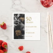 Elegant Modern Floral Gold 50e Jubileum Servet (Insitu)