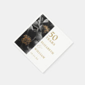 Elegant Modern Floral Gold 50e Jubileum Servet (Hoek)