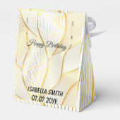 Elegant modern Floral Gold White Line Collectie Bedankdoosjes (Achterkant)