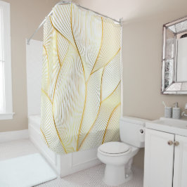 Elegant modern Floral Gold White Line Collectie Douchegordijn