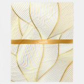 Elegant modern Floral Gold White Line Collectie Fleece Deken (Voorkant)