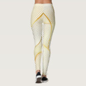 Elegant modern Floral Gold White Line Collectie Leggings (Achterkant)