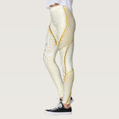 Elegant modern Floral Gold White Line Collectie Leggings (Links)