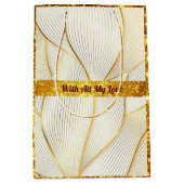 Elegant modern Floral Gold White Line Collectie Medium Cadeauzakje (Voorkant)