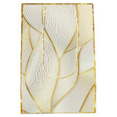 Elegant modern Floral Gold White Line Collectie Medium Cadeauzakje (Achterkant)