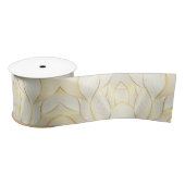 Elegant modern Floral Gold White Line Collectie Satijnen Lint (Spoel)