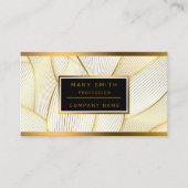 Elegant modern Floral Gold White Line Collectie Visitekaartje (Voorkant)