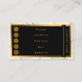 Elegant modern Floral Gold White Line Collectie Visitekaartje (Achterkant)